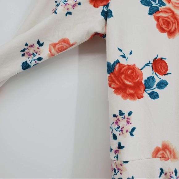 Forever 21 Girls Floral Fit Flare Dress White Pink - Picture 3 of 5